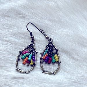 Multicolor beaded dangle earrings